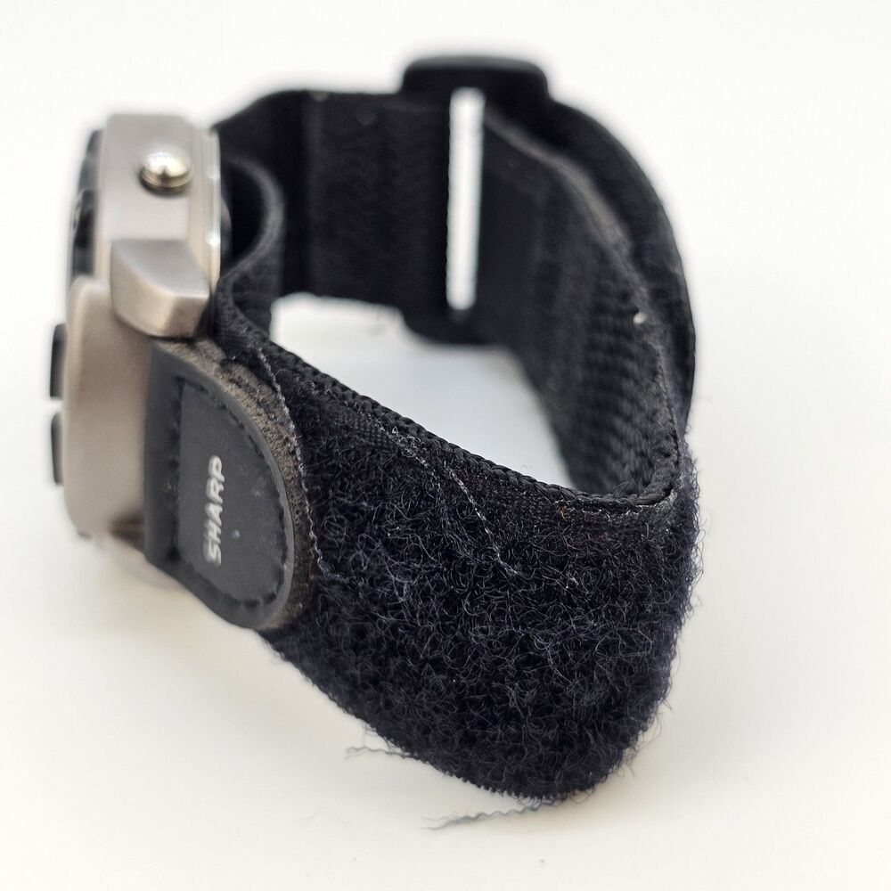VTG Sharp Men's Digital Watch 40MM Large Gray Case Black Canvas Band New Battery - Picture 8 of 13